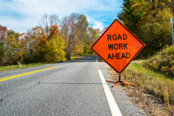 Road Work Ahead sign