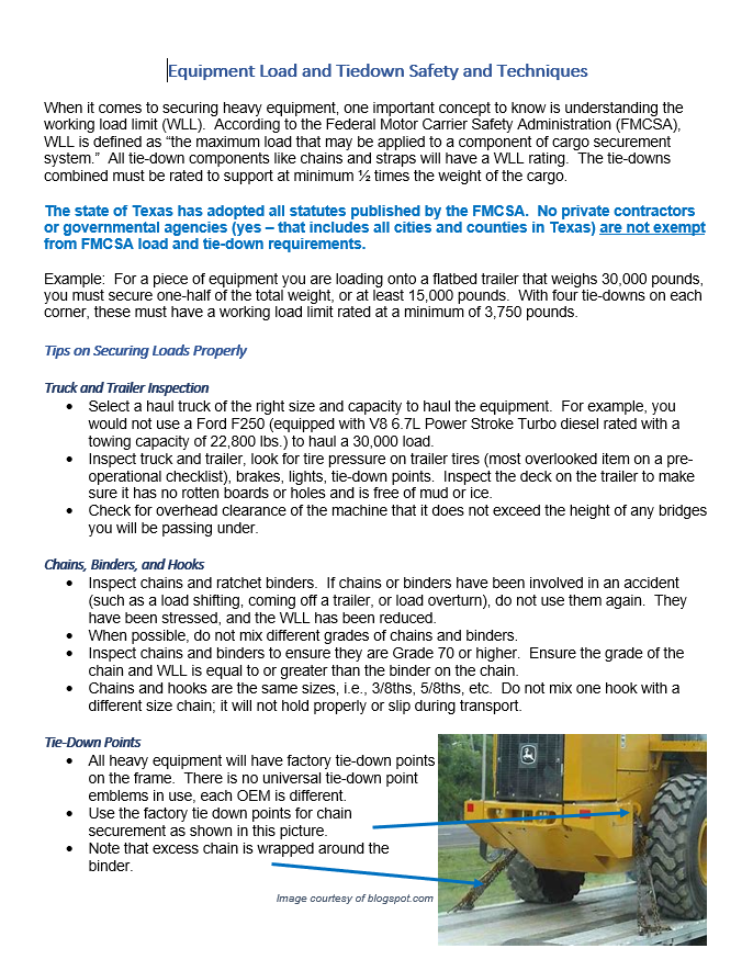 Equipment load